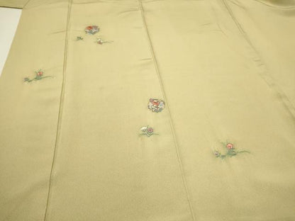 平和屋着物●訪問着 総刺繍 草花文 正絹 逸品 CAAQ9577th