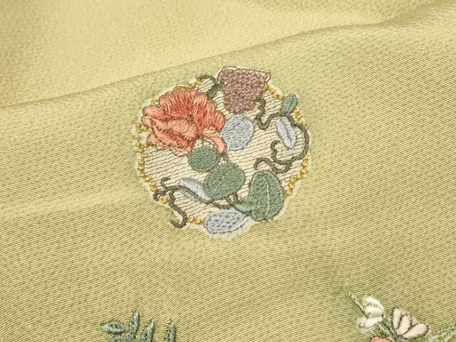 平和屋着物●訪問着 総刺繍 草花文 正絹 逸品 CAAQ9577th
