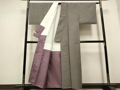 平和屋着物●上質な小紋 草花文 御召縮緬 正絹 逸品 CAAQ9598th