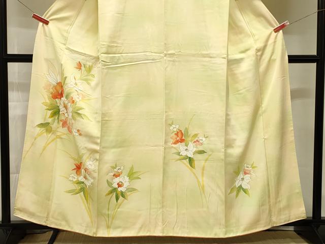 平和屋着物□訪問着 駒刺繍 草花文 暈し染め 金彩 正絹 逸品