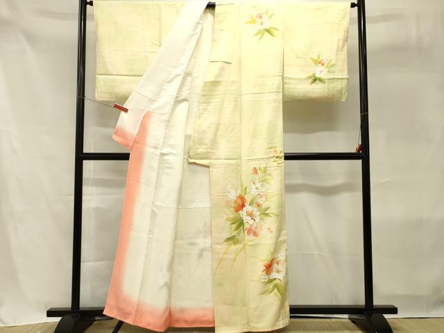 平和屋着物□訪問着 駒刺繍 草花文 暈し染め 金彩 正絹 逸品