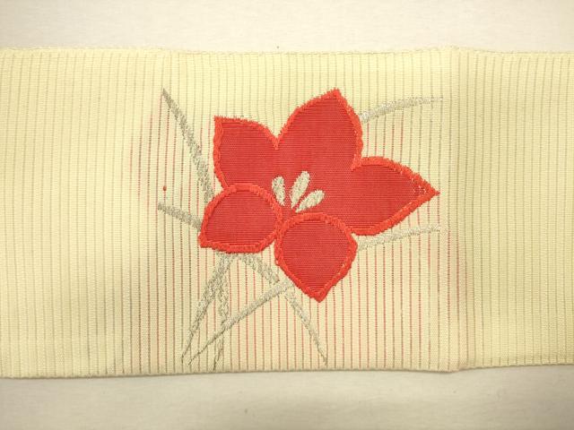 平和屋着物＊夏物 九寸名古屋帯 草花文 金銀糸 逸品 CAAR0711eg