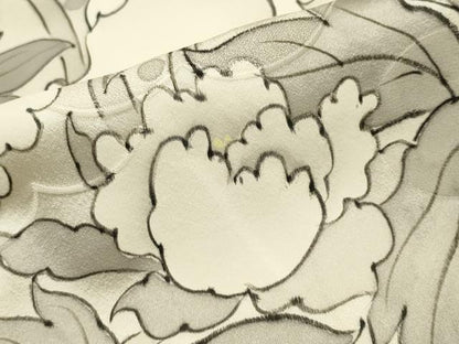 平和屋着物●豪華振袖　手描き　枝牡丹　正絹　逸品　CAAR0822gh