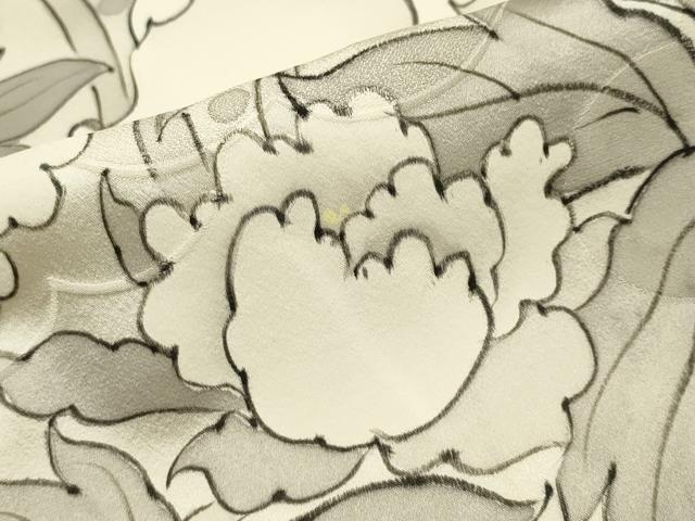 平和屋着物●豪華振袖　手描き　枝牡丹　正絹　逸品　CAAR0822gh