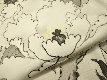 平和屋着物●豪華振袖　手描き　枝牡丹　正絹　逸品　CAAR0822gh