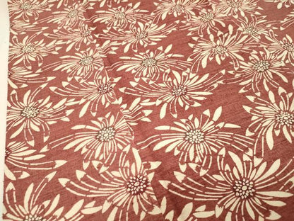 平和屋着物▽上質な紬 単衣 型染め 舞花文 正絹 逸品 未使用 CAAR0993gh