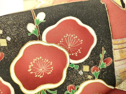 平和屋着物●世界的ファッションデザイナー 山本寛斎 kansaiブランド 黒留袖 駒刺繍 流水色紙琳派図 暈し染め 金銀彩 正絹 逸品 CAAR1258hy