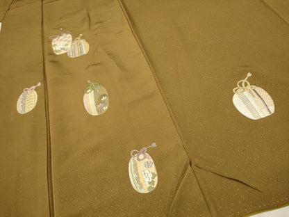 平和屋着物●訪問着　総刺繍　銀駒刺繍　仕覆花文　正絹　逸品　CAAR1266hy