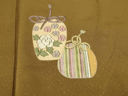平和屋着物●訪問着　総刺繍　銀駒刺繍　仕覆花文　正絹　逸品　CAAR1266hy