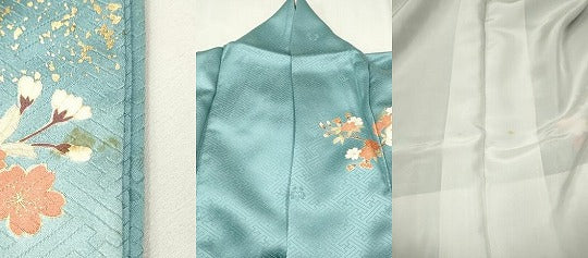 平和屋着物●十日町老舗ブランド 吉澤友禅 吾妻徳穂 訪問着 駒刺繍 花筏文 暈し染め 金彩 正絹 逸品 CAAR1267hy