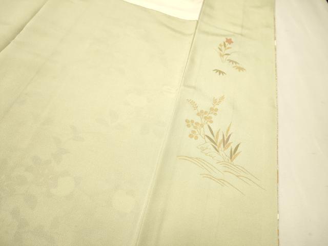平和屋着物●訪問着 雪輪花蝶文 暈し染め 金彩 正絹 逸品 CAAR1268hy
