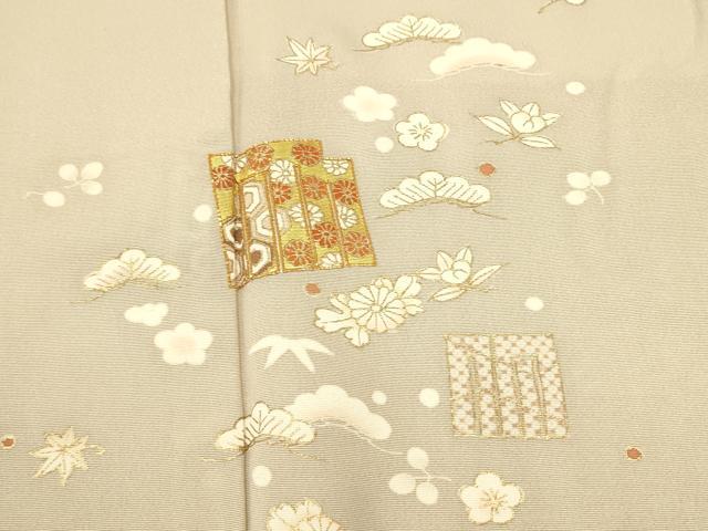平和屋着物●銀座きしや　訪問着　駒刺繍　源氏香花文　金彩　正絹　逸品　CAAR1274hy