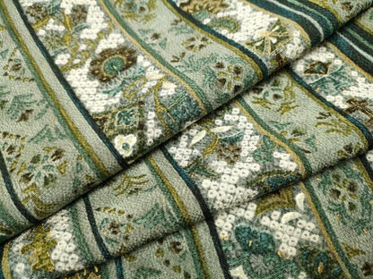 平和屋着物●上質な小紋 更紗花間道 金彩 鬼しぼ縮緬 正絹 逸品 未使用 CAAR1278hy
