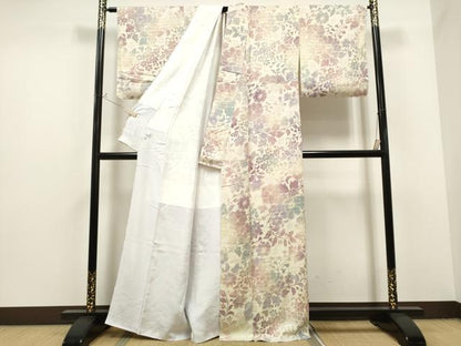 平和屋着物●上質な小紋 タンサー段七宝 華更紗暈し 暈し染め 重工房謹製 反端付き 正絹 逸品 CAAR1281hy