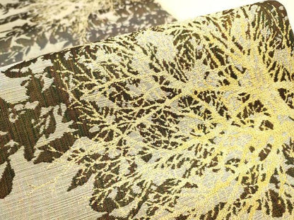平和屋着物▽スリーシーズン 春夏秋 六通柄袋帯 舞葉シルエット 金糸 正絹 逸品 CAAR1297hy