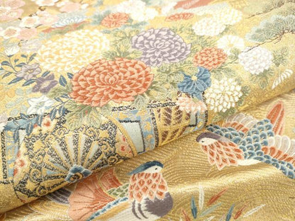 平和屋着物●六通柄袋帯　聚楽欄文　本金箔　正絹　逸品　CAAR1310hy