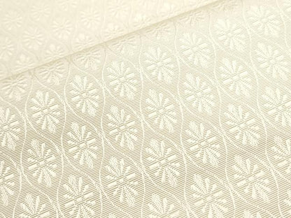 平和屋着物●本場筑前博多織　八寸名古屋帯　縦枠菊文　鳥の子色　正絹　逸品　CAAR1348hy