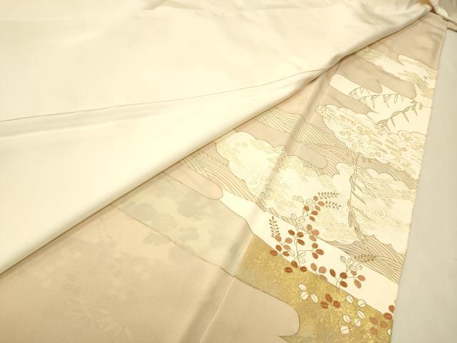 平和屋着物●銀座きしや　色留袖　駒刺繍　雲重ね貝桶草花文　金彩　正絹　逸品　CAAR1375hy