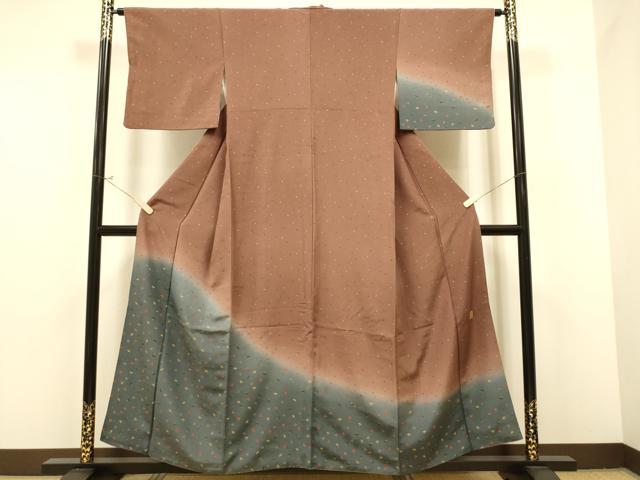 平和屋着物●岩井半四郎 歌舞伎役者 日本舞踊家 訪問着 扇面舞花びら 暈し染め 正絹 逸品 CAAR1377hy