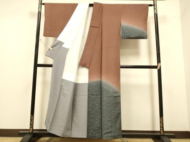 平和屋着物●岩井半四郎 歌舞伎役者 日本舞踊家 訪問着 扇面舞花びら 暈し染め 正絹 逸品 CAAR1377hy
