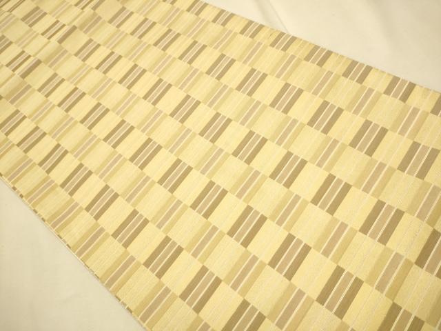 平和屋着物●全通柄袋帯 変わり市松文様 正絹 逸品 CAAR1459hy