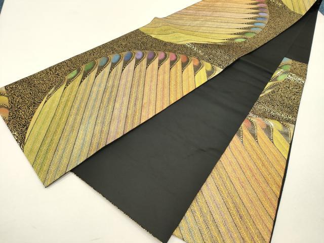平和屋着物●六通柄袋帯　風の詩　金糸　正絹　逸品　CAAR1467hy