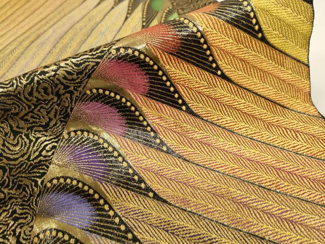 平和屋着物●六通柄袋帯　風の詩　金糸　正絹　逸品　CAAR1467hy