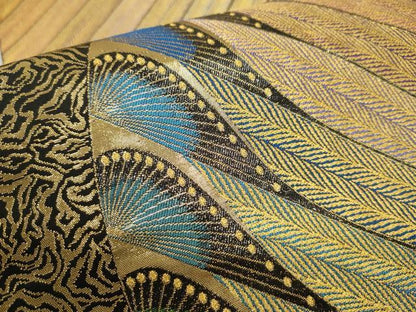 平和屋着物●六通柄袋帯　風の詩　金糸　正絹　逸品　CAAR1467hy