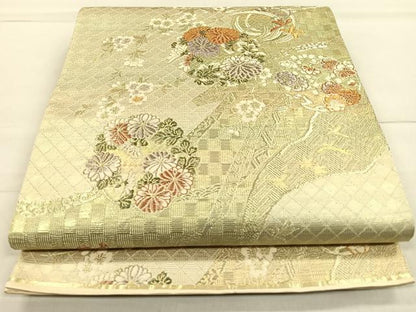 平和屋着物◎六通柄袋帯 花丸文 金糸 引箔 正絹 逸品 CAAR1651nb