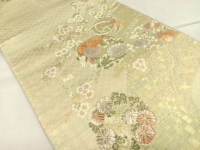 平和屋着物◎六通柄袋帯 花丸文 金糸 引箔 正絹 逸品 CAAR1651nb