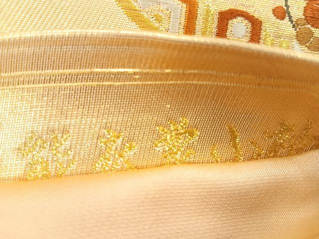 平和屋着物◎六通柄袋帯 唐織 吉祥花文 金糸 正絹 逸品 CAAR1653nb