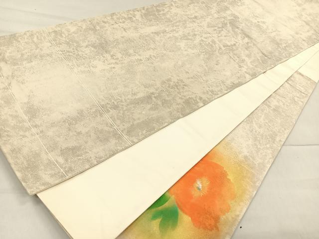 平和屋着物◎太鼓柄袋帯 手描き 草花文 金銀彩 引箔 正絹 逸品 CAAR1656nb