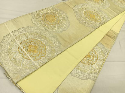 平和屋着物◎六通柄袋帯 正倉院花文 金銀糸 引箔 正絹 逸品 CAAR1661nb