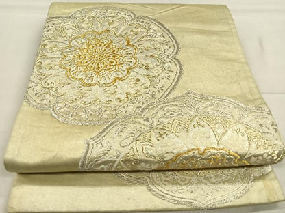 平和屋着物◎六通柄袋帯 正倉院花文 金銀糸 引箔 正絹 逸品 CAAR1661nb