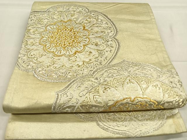 平和屋着物◎六通柄袋帯 正倉院花文 金銀糸 引箔 正絹 逸品 CAAR1661nb