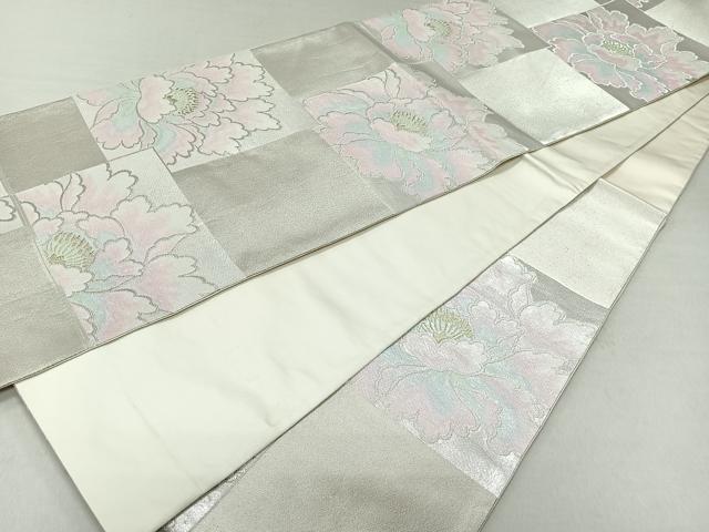 平和屋着物◎六通柄袋帯 色紙重ね舞花文 金銀糸 正絹 逸品 CAAR1740nb
