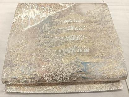 平和屋着物◎六通柄袋帯　京洛錦　二重引箔　金銀糸　正絹　逸品　CAAR1752nb