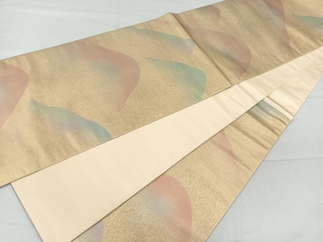 平和屋着物◎六通柄袋帯 遠山文 楼蘭箔 正絹 逸品 CAAR1767nb