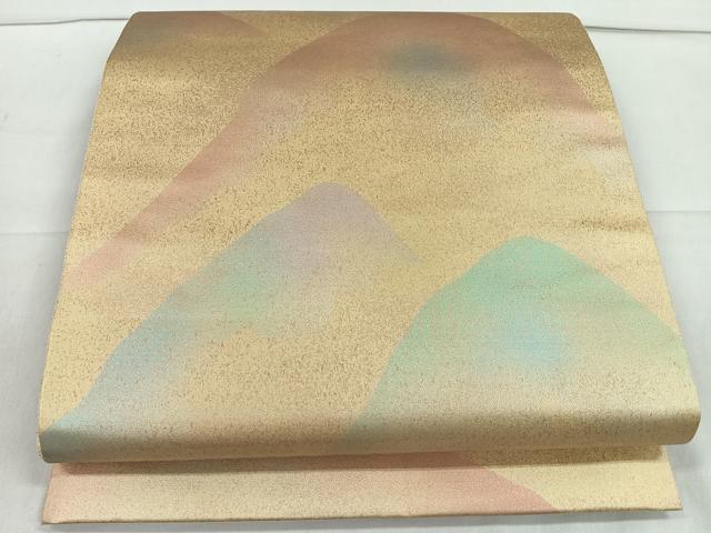 平和屋着物◎六通柄袋帯 遠山文 楼蘭箔 正絹 逸品 CAAR1767nb