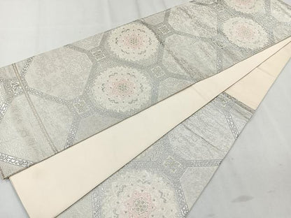 平和屋着物◎六通柄袋帯 蜀江花文 金銀糸 正絹 逸品 CAAR1812nb