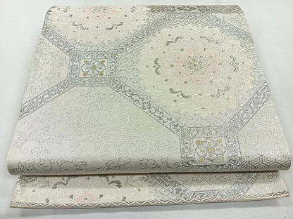 平和屋着物◎六通柄袋帯 蜀江花文 金銀糸 正絹 逸品 CAAR1812nb