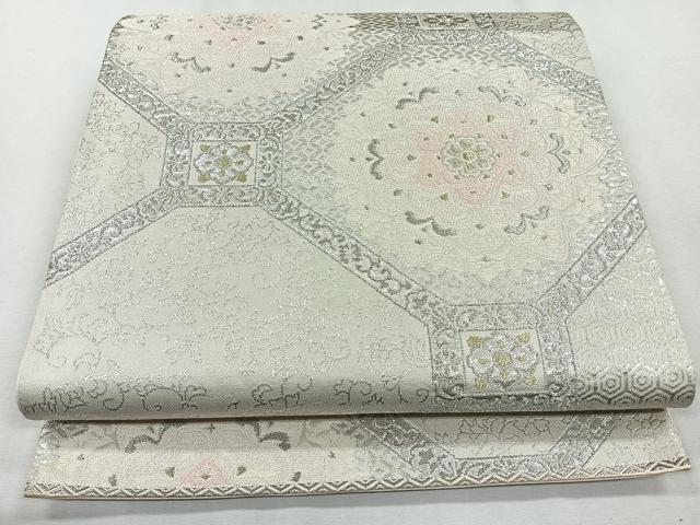 平和屋着物◎六通柄袋帯 蜀江花文 金銀糸 正絹 逸品 CAAR1812nb