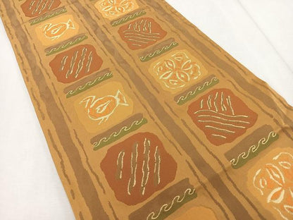 平和屋着物◎六通柄袋帯 コプト文 正絹 逸品 CAAR1820nb