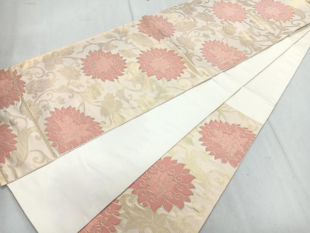 平和屋着物◎六通柄袋帯 花唐草 金糸 正絹 逸品 CAAR1841nb