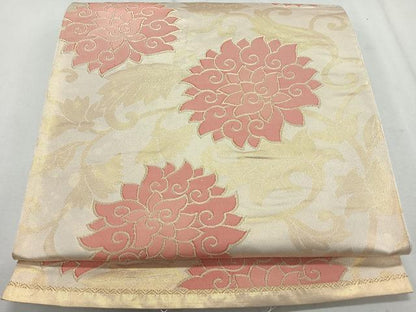 平和屋着物◎六通柄袋帯 花唐草 金糸 正絹 逸品 CAAR1841nb