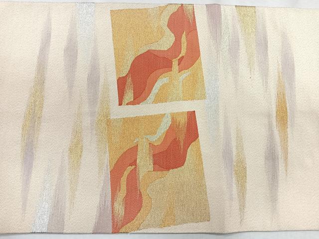 平和屋着物◎太鼓柄袋帯 綴れ 霞文 金銀糸 正絹 逸品 CAAR1858nb