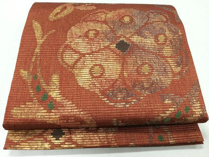 平和屋着物◎六通柄袋帯 花丸文 魚 金彩 やまと誂製 正絹 逸品 CAAR1961nb