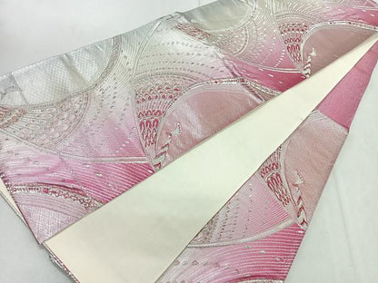 平和屋着物◎六通柄袋帯 孔雀文 金銀糸 正絹 逸品 CAAR1970nb