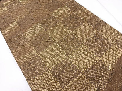平和屋着物◎六通柄袋帯　市松文様　金糸　正絹　逸品　CAAR1987nb