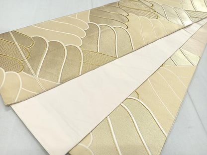 平和屋着物◎六通柄袋帯 唐織 立波文 金糸 正絹 逸品 CAAR1989nb
